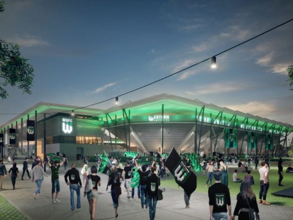 An artist's impression of the proposed 15,000 seat stadium for Western United.