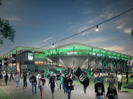 An artist's impression of the proposed 15,000 seat stadium for Western United.