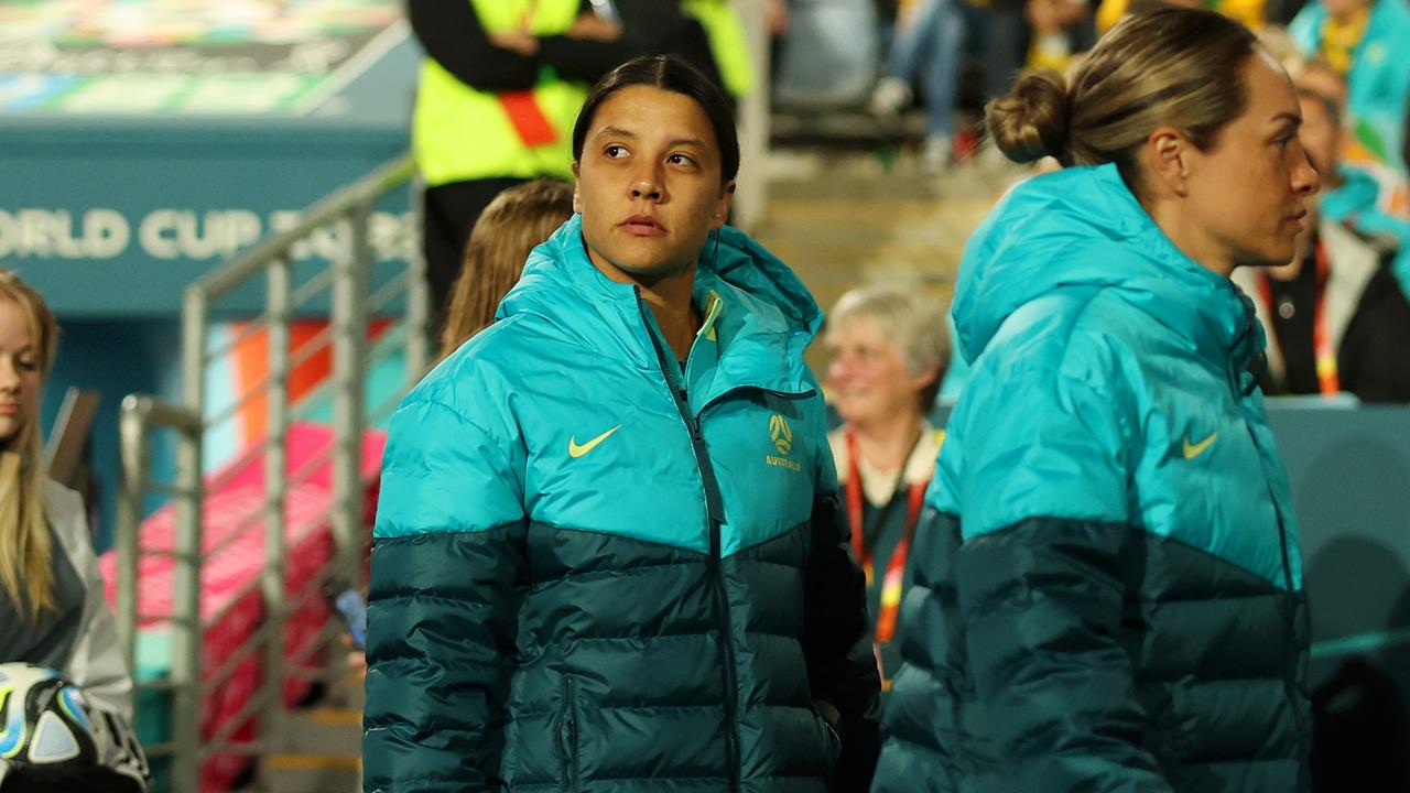 SYDNEY, AUSTRALIA – JULY 20: Sam Kerr of Australia is seen during the FIFA Women's World Cup Australia &amp; New Zealand 2023 Group B match between Australia and Ireland at Stadium Australia on July 20, 2023 in Sydney, Australia. (Photo by Cameron Spencer/Getty Images)