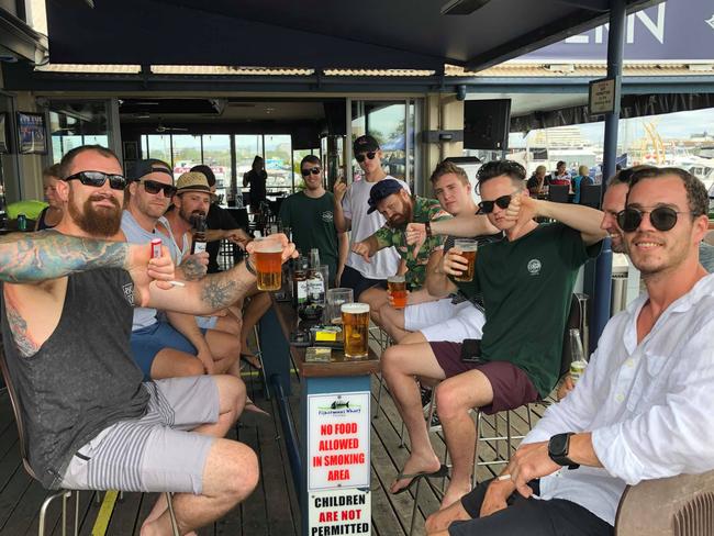 Staff from All About Cabinets, Coomera were disappointed to find their planned Christmas party at McLaren's Landing was cancelled. Photo: Michael Saunders.