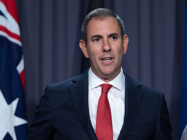 CANBERRA, AUSTRALIA - NewsWire Photos JANUARY 25, 2023: Treasurer Jim Chalmers spoke to the media during a press conference at Parliament House in Canberra.Picture: NCA NewsWire / Gary Ramage