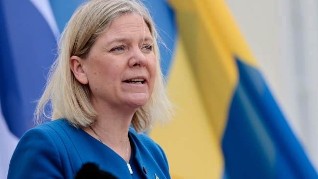 Sweden's Prime Minister Magdalena Andersson  announced it will follow Finland in seeking membership to NATO amid the Ukraine war. Picture: Hannibal Hanschke/Getty Images