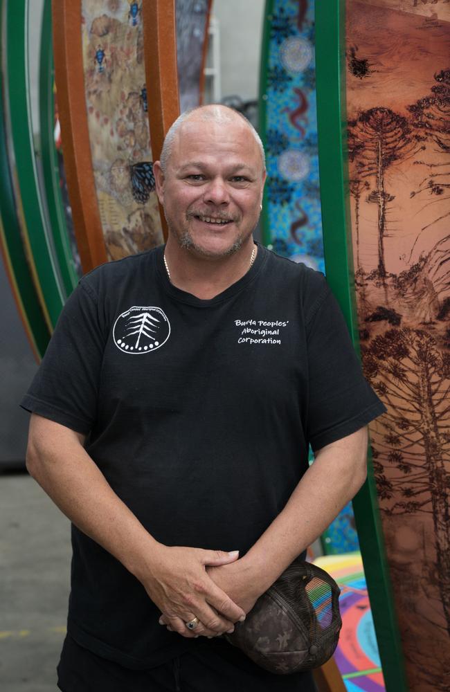 Shannon Bauwens, Bunya Peoples Aboriginal Corporation Cultural Services Coordinator, stands beside the Genestreaming Journey. September 5, 2024. Picture: Christine Schindler
