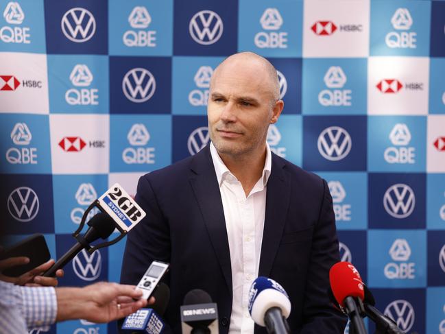 Swans CEO Tom Harley speaks at a press conference at Swans HQ on March 27, 2024. Photo by Phil Hillyard (Image Supplied for Editorial Use only - Phil Hillyard **NO ON SALES** - Â©Phil Hillyard )