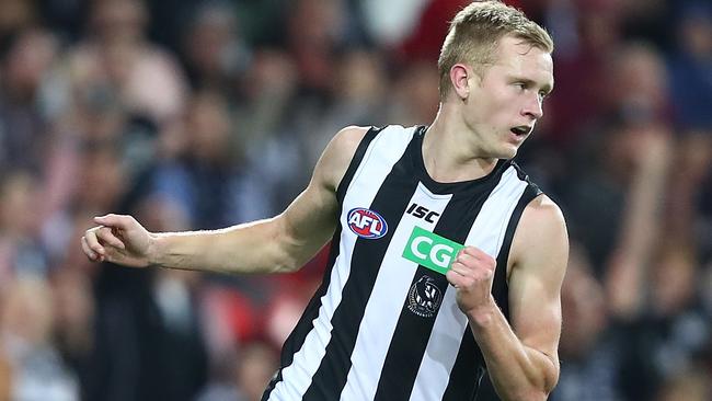 Jaidyn Stephenson in action for Collingwood.