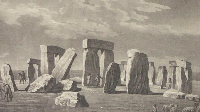 An 1800 engraving of Stonehenge.