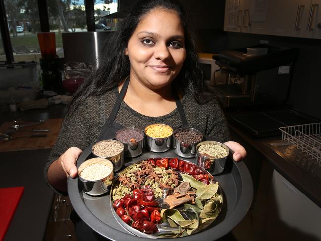 Surya Ravindran’s Indian cooking class at Iramoo community centre, Wyndham Vale.