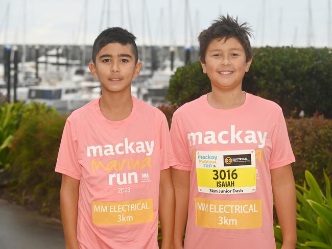 Nate Espartinez and Isaiah Espartinez at Mackay Marina Run Sunday 4 June 2023 Picture: Michaela Harlow