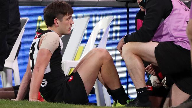 Luckless Power young gun Zak Butters has suffered another injury blow — in his first game for three months. Picture: AFL Photos/Getty Images