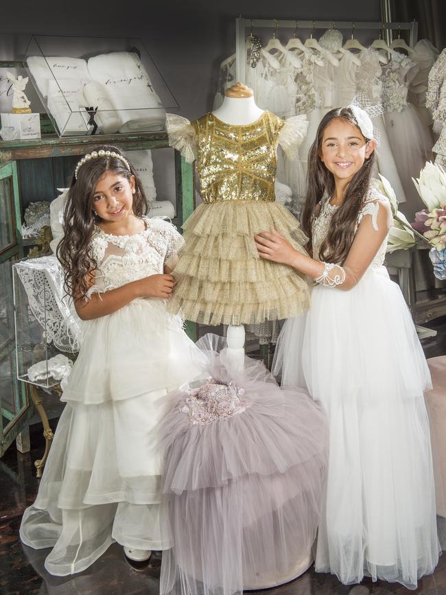 Savannah, 7, and Isabella, 10, are dressed for success. Pictures: Rob Leeson.