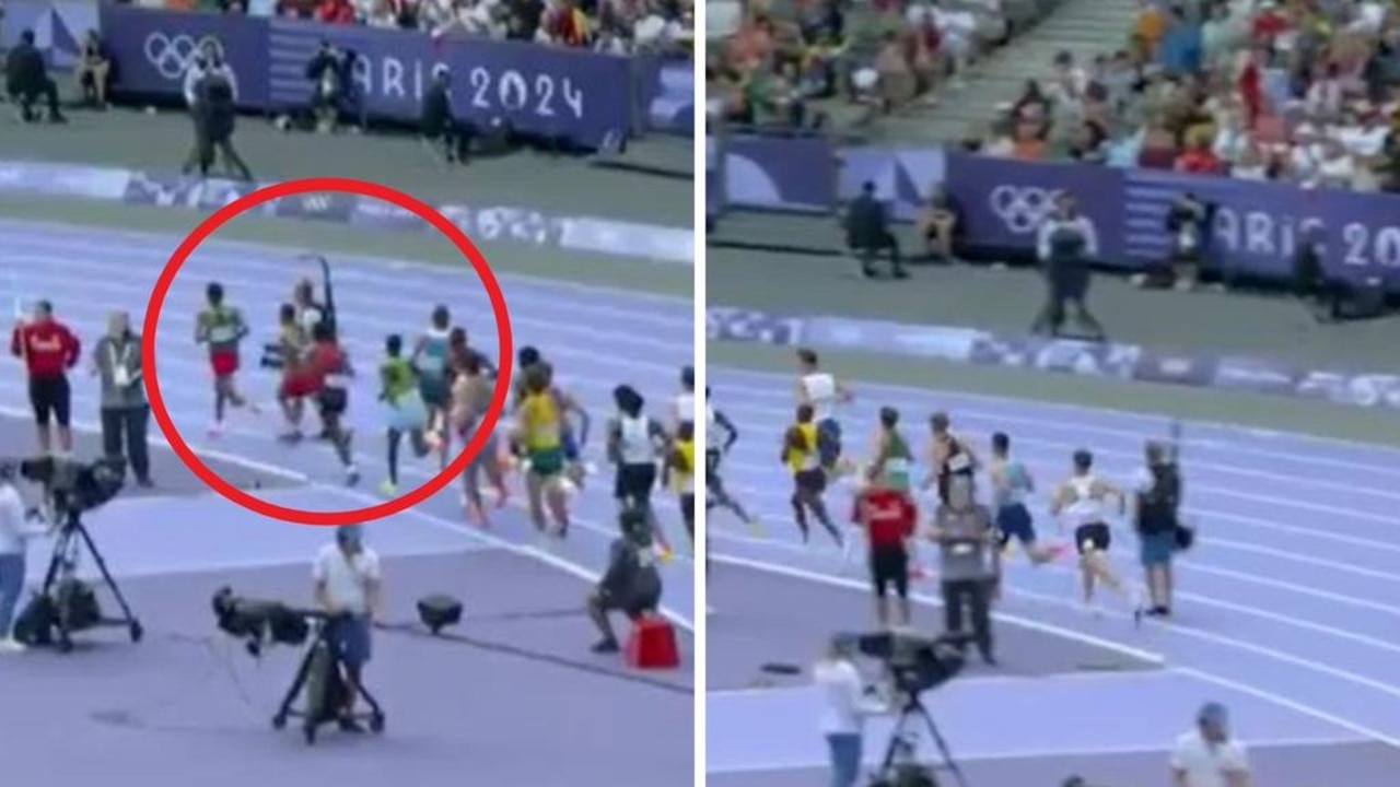 This cameraman drew global condemnation after getting in the way of the men's 500m heat.