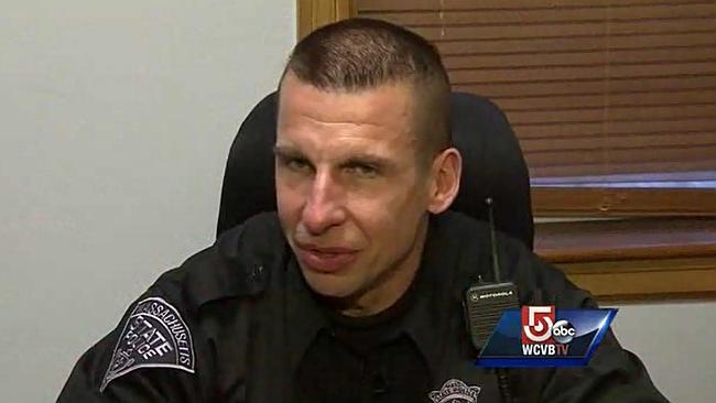 Massachusetts State Trooper Christopher Coscia had tears streaming down his face as he wrote about his K-9 partner Dante. Scr...