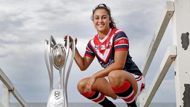 Roosters captain Corban Baxter says the quality of women’s rugby league would take off if the players were paid to be full-time athletes. Picture: Toby Zerna