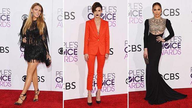 Blake Lively, Ruby Rose and Jennifer Lopez attend the Peopleâ€™s Choice Awards 2017 at Microsoft Theater on January 18, 2017 in Los Angeles, California. Picture: Getty