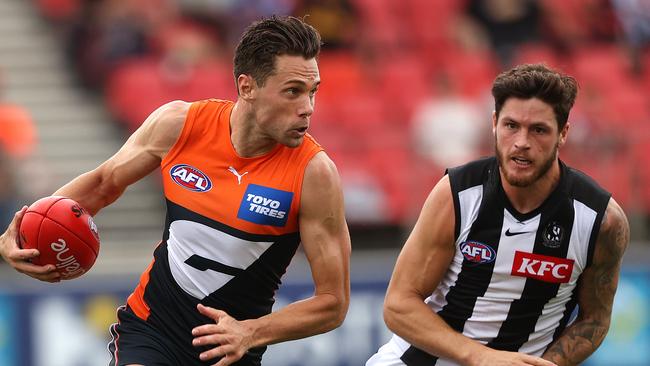 Josh Kelly in action against Collingwood. Picture: Phil Hillyard