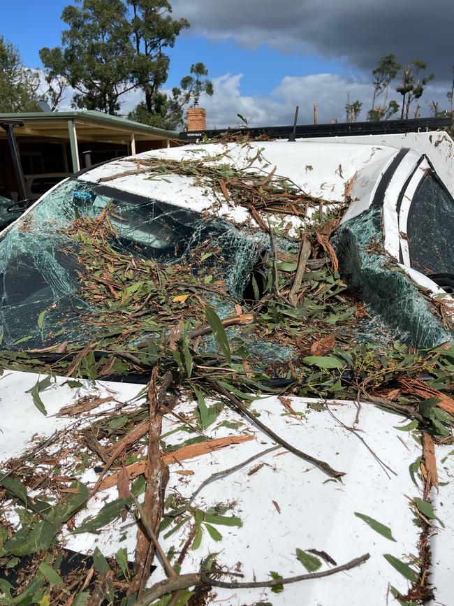 Storm damage in Mirboo North, after wild weather whipped across the state. Picture: Supplied.