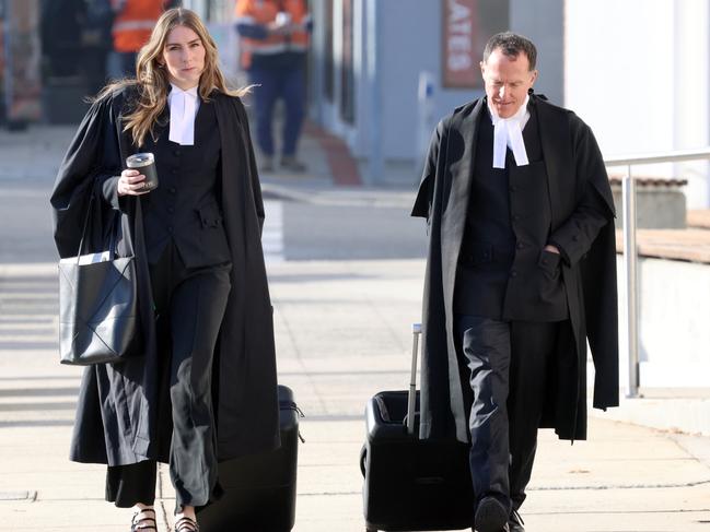 Defence lawyers Colin Mandy and Sophie Stafford arrive at court in Morwell. Picture: NewsWire/ David Crosling