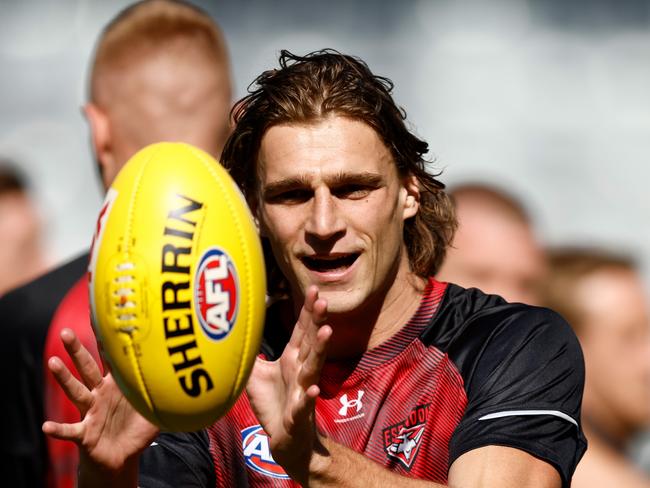 Brad Scott wants the Bombers forward line, featuring Harry Jones, to be more flexible in 2024. Picture: Michael Willson/AFL Photos via Getty Images.