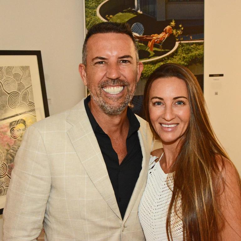 Adam and Cassandra Hudson at the opening of FINEPRINTCO Luxury Art Bar at The Brickworks, Southport. Picture: Regina King