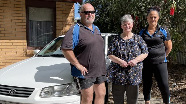 Paul Groen, Kay Rose and Huia Groen with the replacement vehicle they sourced for Kay Rose. Picture: Micaela Stark