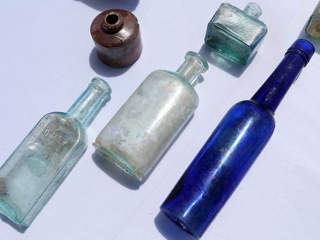 Some of the other bottles found during excavations. Picture: AAP Image/Richard Gosling