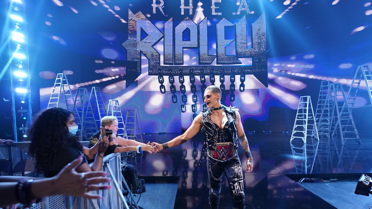 Australia's WWE superstar Rhea Ripley in action during the weekend's Money in the Bank event. Credit: WWE.