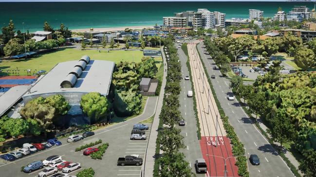 Get things moving: An artist’s impression of Gold Coast Light Rail Stage 4 to the NSW border via the Gold Coast Airport.