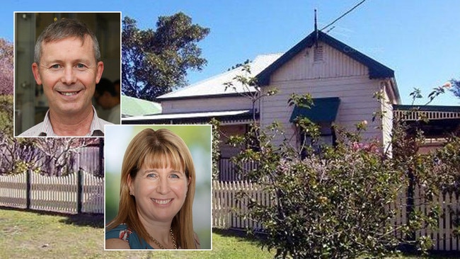 Peter Walk, top left, Katrina Walk, bottom left, and his mother's "family home" at Tea Gardens. Pictures: Supplied