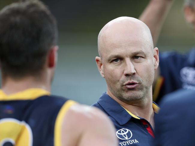 Crows coach Matthew Nicks in action. Picture: Sarah Reed.