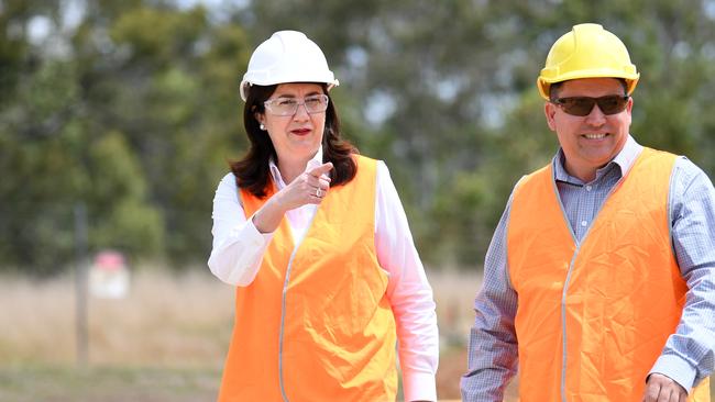 Queensland Premier Annastacia Palaszczuk and Gladstone Mayor Matt Burnett. Picture: NCA NewsWire / Dan Peled