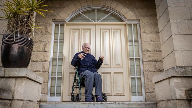 Allan Hills, 83, is a retired builder and supermarket manager whose home was damaged by the Victorian earthquake in September 2021. Picture: Jake Nowakowski