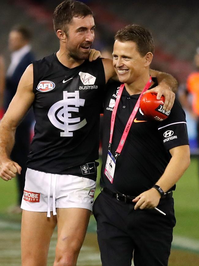 Kade Simpson and Brendon Bolton savour the success.