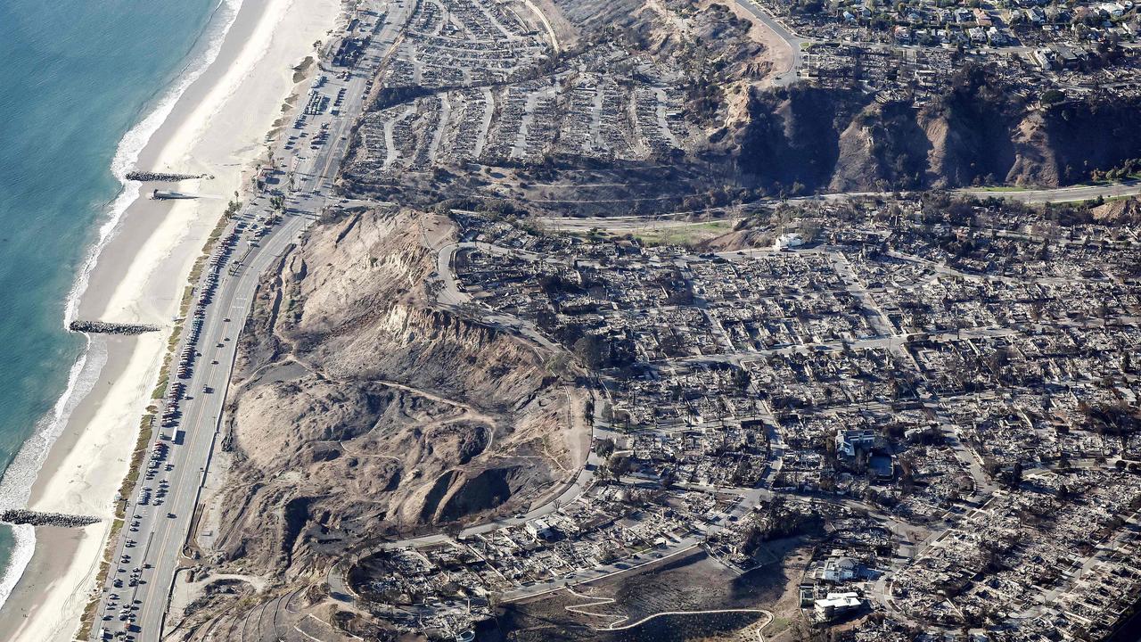 An aerial view of the trail of devastation in Pacific Palisades. Picture: Mario Tama / Getty Images via AFP