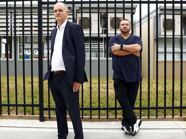 The Ponds High School P&amp;C President, Roland de Pree pictured with father, David Fenderson, are concerned about the number of demountables in schools. Picture: Sam Ruttyn