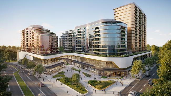 A render of the potential Sky Garden apartment complex at The Glen shopping centre.