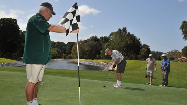 Max Chambers and Peter Mackey playing a round at Balgowlah Golf Club.