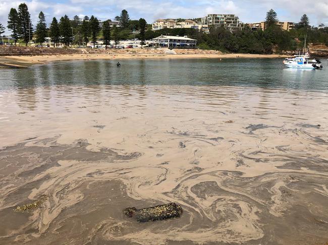 Dirty water pictured at Terrigal over recent weeks. Picture: Dale McClenahan Facebook.