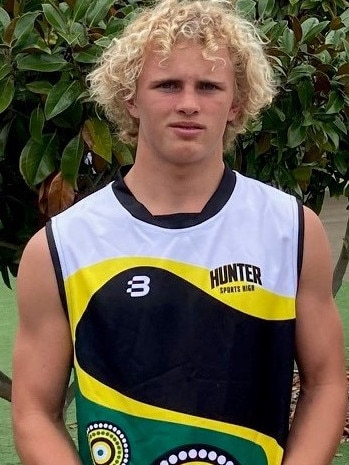 Joe Harrison, AFL Senior Boys Plate captain for Hunter Sports High School, Senior Boys Plate Final, June 15, 2023, Central Coast Regional Sporting and Recreation Complex, Tuggerah NSW. Picture: Supplied..