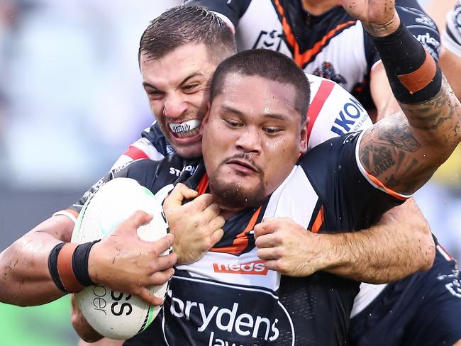 2021 NRL Round 02 - Wests Tigers v Sydney Roosters, Campbelltown Sports Stadium, 2021-03-21. Digital image by David Hossack � NRL Photos