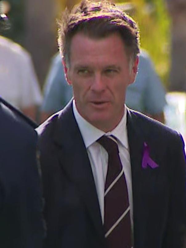 Premier Chris Minns at the funeral of murder Forbes woman Molly Ticehurst. Picture: 9News