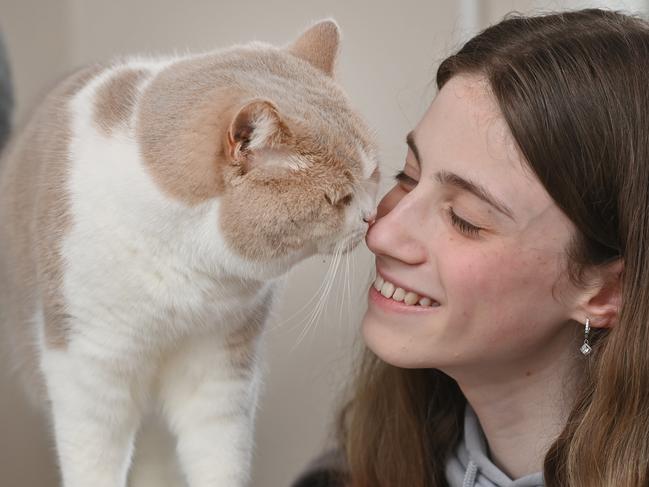 16/7/24. Cutest Cat - Luna-Marie, aka Looney Tunes (or Toons, for short), joined the family as an emotional support friend for Ella, 14 , who has special needs. (NO SURNAME please)Picture: Keryn Stevens