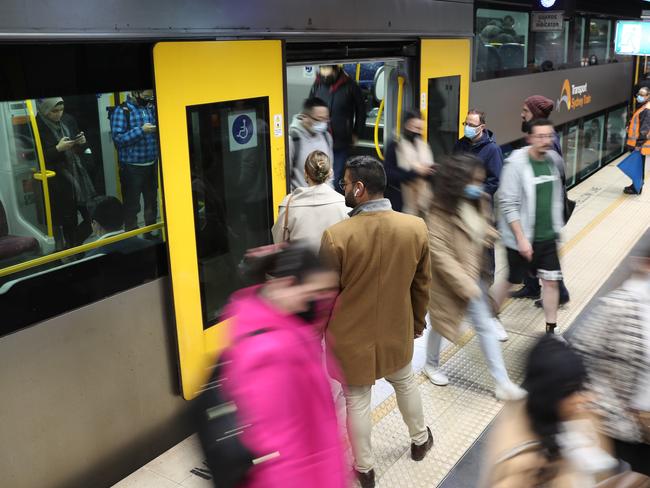 trains at Town Hall on Wednesday morning. Picture: John Grainger