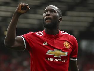 Manchester United's Romelu Lukaku celebrates scoring his side's second goal of the game during the English Premier League soccer match between Manchester United and West Ham United at Old Trafford in Manchester, England, Sunday, Aug. 13, 2017. (AP Photo/Dave Thompson)