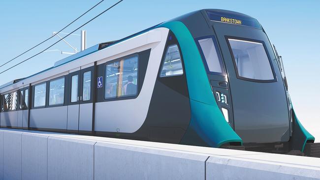 An artist’s impression of a Metro train on the new line.