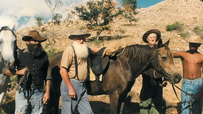 Re-enactment of the discovery of gold in 1871 by Jupiter Mosman in Charters Towers on Towers Hill circa 1997.