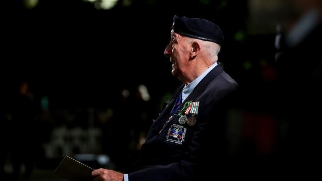 A war veteran at the Sydney dawn service. Picture: Brendon Thorne/Getty Images