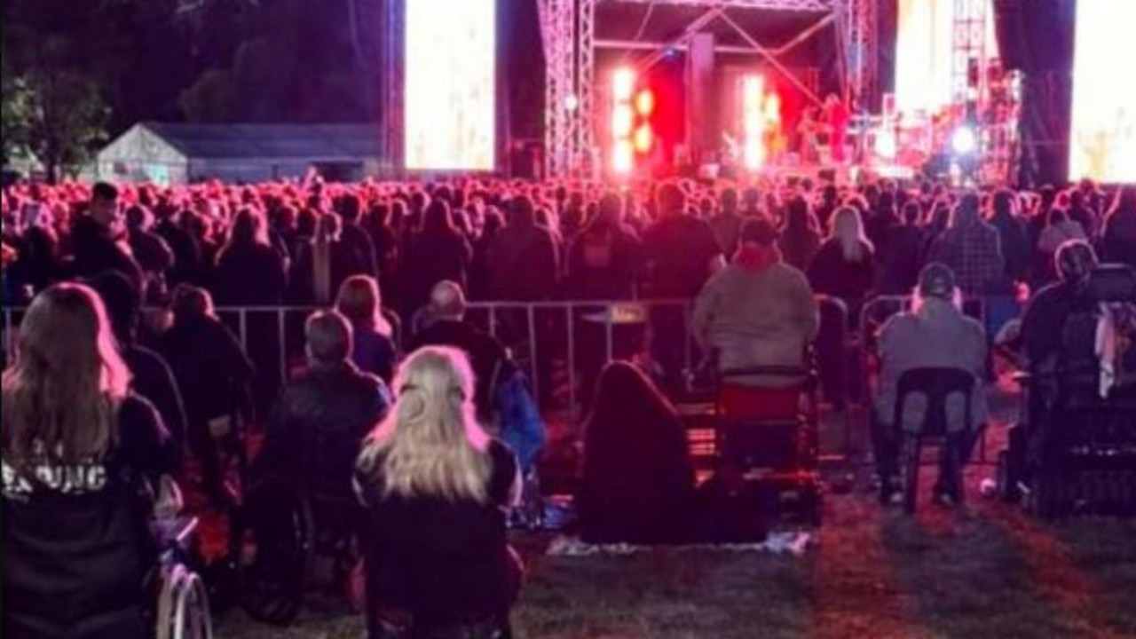 People in wheelchairs struggled to see the stage. Picture: Joel King / Facebook