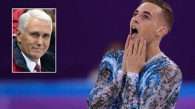 Mike Pence has tried to sort out a snub by US athlete Adam Rippon.