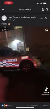 TikTok of burnouts outside police station