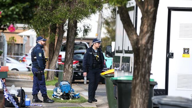 Police and Forensics are on the scene at a home in Croydon Park where a crime scene has been established after a man, believed to be a 29-year-old Malaysian national, was stabbed. Photo: NewsWire/ Gaye Gerard